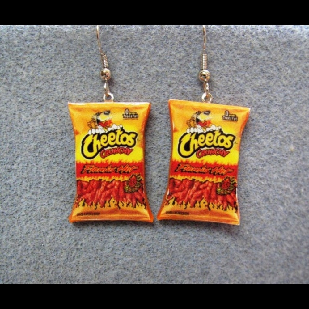 Handmade Flaming Hot Cheetos Earrings